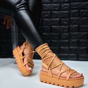 NEW! Mata Lace-MeUp Platform Sandals